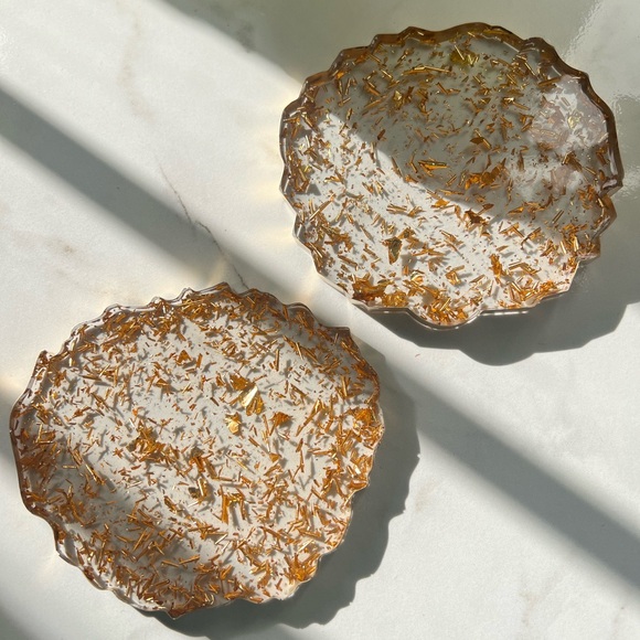 Golden Girl Geode Resin Coasters - Picture 4 of 5